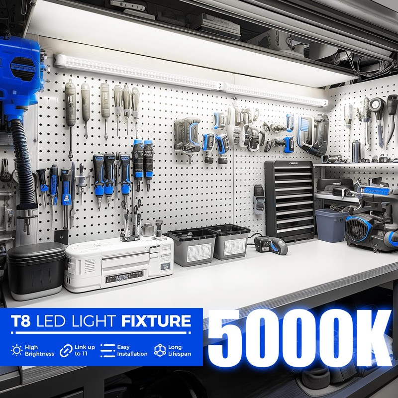 Barrina 5000K 2FT LED Shop Light, 3000LM, 20W, T8 Shop