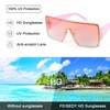 FEISEDY Oversized Square Sunglasses for Women Men Flat Top Shield