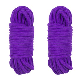 2 Pieces Rope, Multifunctional Rope Made of Cotton, All-Purpose Rope, Thick Cotton Rope Twisted, 10 m, Thick and Strong Rope Band Camping Rope, for Camping, Outdoor, Tug of War, Garden (Purple)