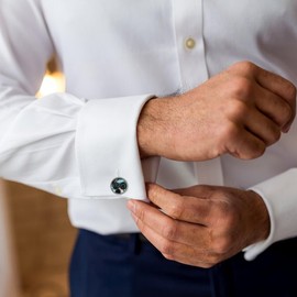 Steampunk Cufflinks for Men Sterling Silver Abalone Shell Steampunk Cuff Links Mother's Day Jewellery for Men Father