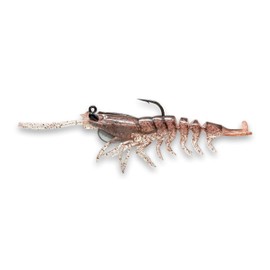 Savage Gear Manic Shrimp RTF V2 Soft Plastic Fishing Bait, 3/8oz, New Penny, Realistic Contours, Colors and Movement, Durable Construction, Weighted Ultra-Sharp Jig Hook