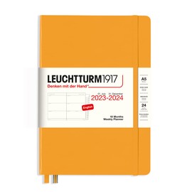 LEUCHTTURM1917 367602 Weekly Planner Medium (A5) 2024, 18 Months, Rising Sun, English