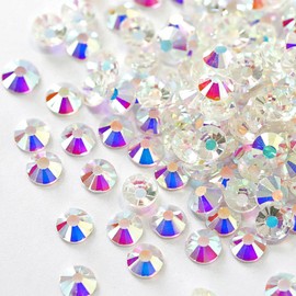 Towenm 2000 Pieces Glass Flatback Crystal Rhinestones, SS10 2.8mm Flat Back Crystals for Craft Clothes Nail Face Art, Non Hotfix Round Transparent AB Flatback Rhinestone