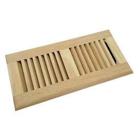 Homewell White Oak Wood Floor Register, Drop in Vent, 4x10 Inch with Damper, Unfinished