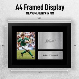 HWC Trading FR A4 Brian O'Driscoll Ireland Gifts Printed Signed Autograph Picture for Rugby Union Fans - A4 Framed