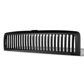 Matte Black Vertical Front Hood Bumper Grill Grille Guard ABS Compatible With 94-01 Dodge Ram 1500/94-02 2500 3500