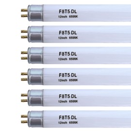 Accway (6 pack) F8T5/DL 6500K 12’’ Linear Fluorescent Light Bulb, 8W Day Light T5 Tube, F8T5/D Bright White Lamp G5 Base Replacement for Under Cabinet Light, RV, Closet