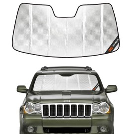 Pigenius Windshield Sun Shade for 2008-2010 Jeep Grand Cherokee. Front Window Sunshade with Storage Bag