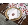 Set of 4 Embroidered Holiday Candy Canes on White Napkins