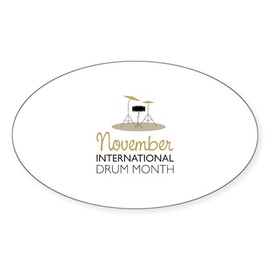 CafePress International Drum Month Sticker Oval Car Bumper Sticker(10-Pack)