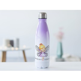 GRAZDesign Children's Girls' Drinking Bottle, Shatterproof & Leak-Proof, Thermos Flask, First Day of School and Nursery, Sports, Stainless Steel, 500 ml, Purple Elf Ballerina