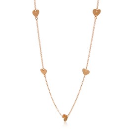 Kauf-mich-weg Women's Necklace Hearts 925 Sterling Silver Rose Gold-Plated 60 cm Long Silver Chain Necklace Rose, Sterling Silver