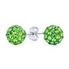 Light Lime Green Pave Crystal Disco Ball Stud Earrings for