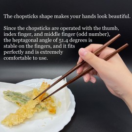 Luxury Japanese Chopsticks – Macaranduba, Hand-Carved Heptagonal Rikyu Style, Durable Premium Wooden Chopsticks, 1 Pair, Made in Japan, 23.5cm, 9.25in