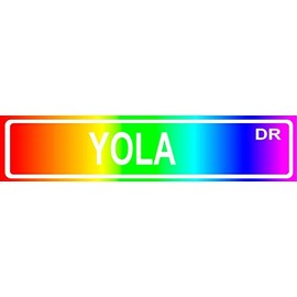 YOLA Groovy Cool Rainbow Look 8" Wide Decal Bumper Sticker for use on Any Smooth Surface