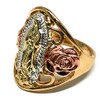 Fran & Co. Gold Plated Women's Tri-Color Virgin Mary Flower