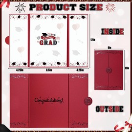 JUYRLE 2024 Graduation Guest Book Alternative- Black and Red 2024 Graduation Party Decorations, Graduation Signature Book for 2024 College High School Gifts for Friends Classmates
