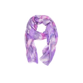 QUEEN HELENA SC026 Soft Lightweight Scarf Wrap Round Neck Pattern Elegant Women, Purple