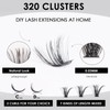 Individual-Lashes 320PCS 60D+80D DIY Lash Extension Kit with Bond and