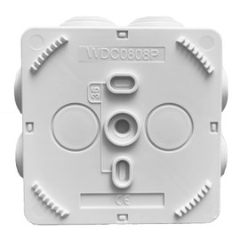 Arrow Hart EATON Caja registro de empalmes, medidas 8x8x4.5cm IP55, paquete de 5 piezas, cuadrada con conos color gris sellado a presión con espacio adecuado y estético que facilita el cableado e instalación, caja estanca de sobreponer con ranuras latera