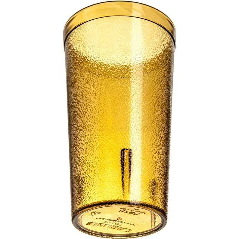 Carlisle 521613 Stackable Shatter-Resistant Plastic Tumbler, 16 oz., Amber
