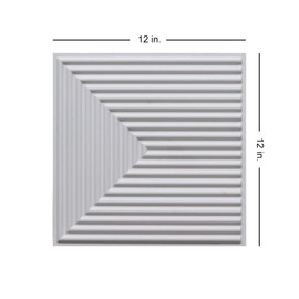 From Plain To Beautiful In Hours 9004 Depth Tier PVC 12 in x 12 in Peel and Stick Wall Panels (Covers / 10 sq.ft), White Matte, 10 Piece