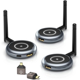 AIMIBO Wireless HDMI Transmitter and Receiver Set, 1 x Transmitter + 2 x Receivers, 4 Receivers, Extended Mode Support, 1080P/5 Ghz/50m Stable Transmission Distance, HDMI Wireless, Video and Audio