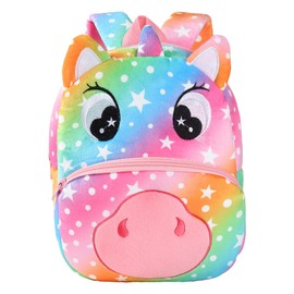 COOKY.D Cute Cartoon Toddler Backpack Kids Lightweight School Bag Animal Preschool Boys Girls Rucksack Gift for 2-6 Years,Colorful