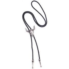1 PCS Mens Leather Necklace, Adjustable Vintage Bolo Tie for Men, Unisex Wild West Theme Cowboy Accessories
