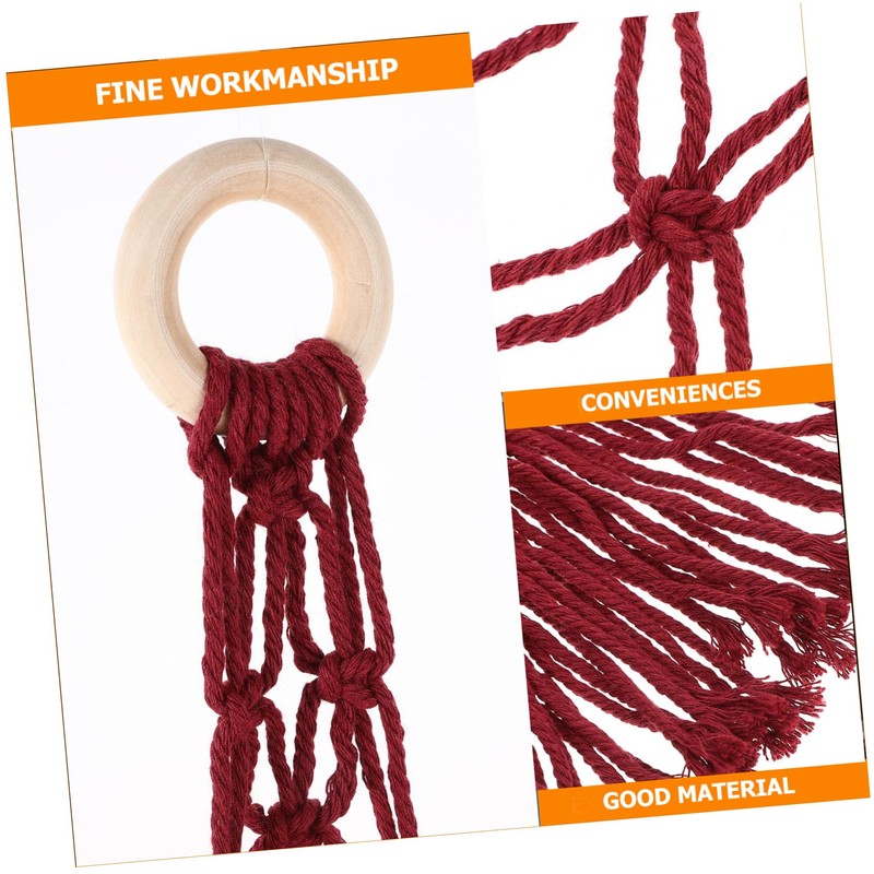 SHOWERORO Cotton Rope Basket Hanging Produce Basket Macrame Fruit Vegetable