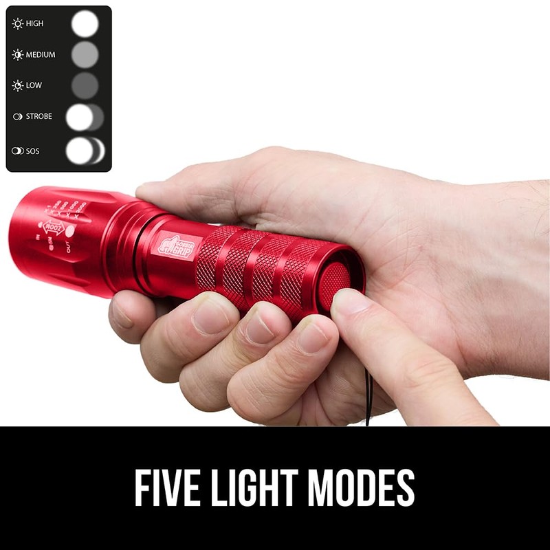 GORILLA GRIP Powerful LED Tactical Flashlight, 750 FT High Lumens