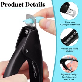 MORGLES Acrylic Nail Clipper with Magnets, Magnet Nail Cutters for Fake Tips with Length Measurement for Precise Manicures, Black