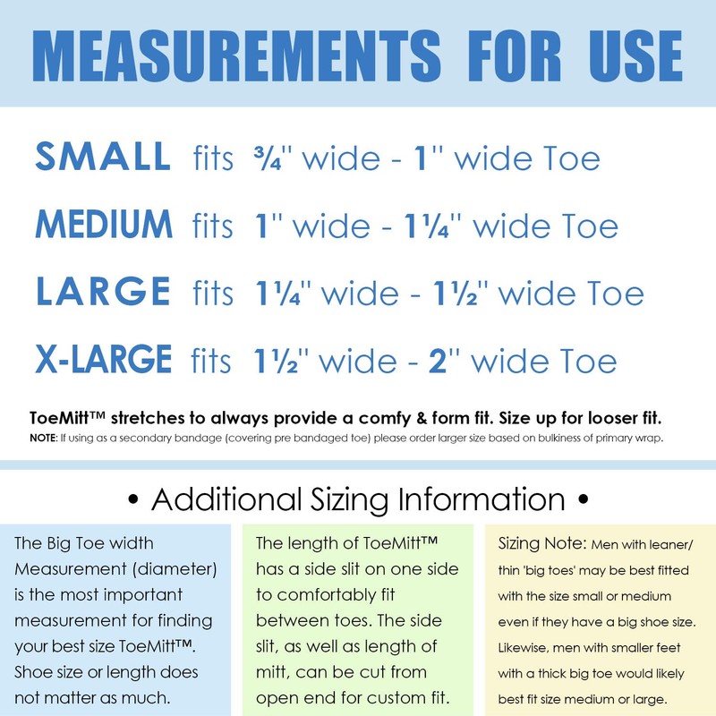 MediMitt ToeMitt Big Toe Bandages Non-Adhesive (Full Coverage Big Toe