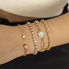 ALRNBY Gold Bracelet for Women Chunky Statement Cuff Bangle Wide