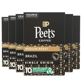 Peet’s Coffee Brazil Minas Naturais K-Cup Coffee Pods for Keurig Brewers, Medium Roast, 60 Pods