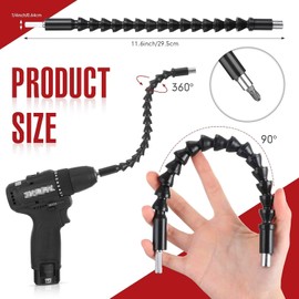 17pcs Hand Tools, Flexible Drill Bit Extension Right Angle Drill Attachment Set, Screwdriver Bit Set, 360° Rotatable 1/4 3/8 1/2" Impact Grade Socket Adapter Set, Super Bit Shaft Extension Bits