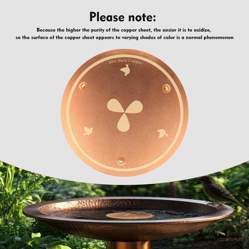 Joyfulmap Copper Bird Bath Purification Disk, 99.99% Pure Copper Cleaning
