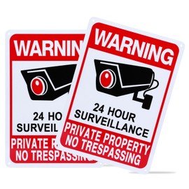 Qofaoye 2-Pack No Trespassing Signs Private Property, Video Surveillance Signs Outdoor – 2025 Version, 10 x 7 in UV Printed Fade-Resistant Rust-Free Aluminum – Ideal for Home, Business, Driveway, CCTV