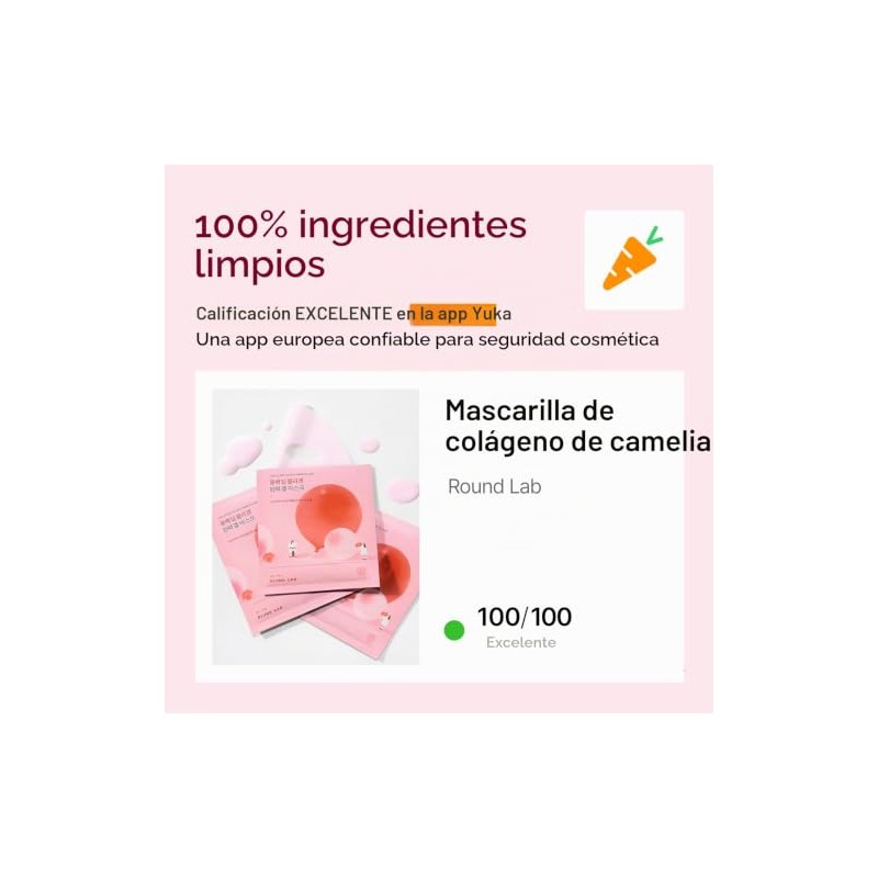 ROUND LAB Camellia Collagen Mask, 30min Hydrogel Mask, Quick Hydration,