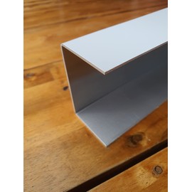 Aluminium U-Profile White Cover Profile 1.5 mm Aluminium Traffic White RAL 9016 Edging Profile End Profile Aluminium Rails Inner Dimensions 20 x 100 x 20 mm Length 500 mm