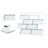 CASAPALACE White Peel and Stick Glass Tile, Subway Glass Backsplash
