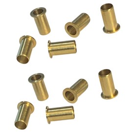 Sellerocity 10-Pack of Brass Inserts For Tube Which Measures 5/8" OD X .445" ID, Reinforcement Fittings for Compression Connections, Prevents Tube Collapse