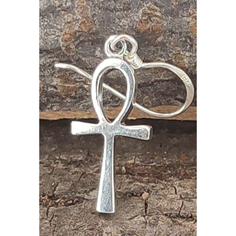 Ankh Earrings 925 Sterling Silver or 24, Silver