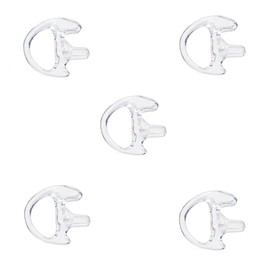 HYSHIKRA Replacement Soft Earmould Earpiece Earbud Air Acoustic Headset Earplug for Walkie Talkie Coil Tube Audio Kits, 5 for Left or Right (Transparent, Medium LEFT)