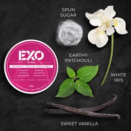 EXO Pink Herbal Eau de Parfum Solid Perfume Balm for Women, Floral & Sweet with notes of Iris, Earthy Patchouli, Warm Vanilla & Spun Sugar, No Alcohol, Cruelty-Free, Gift, Fragrance for Women, 2 oz