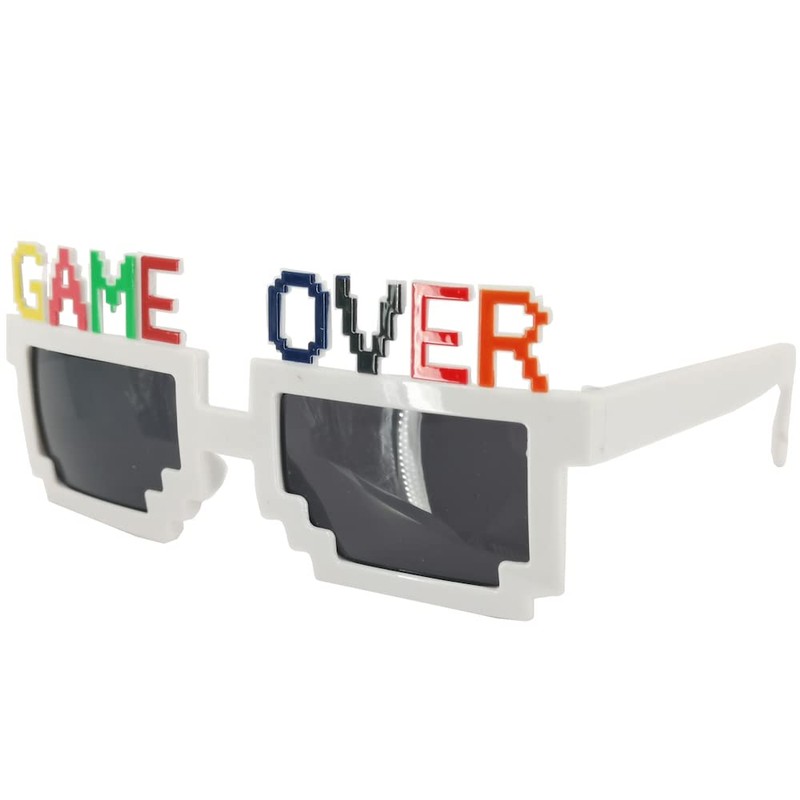 Pohotobooth Props Ltd Pixel White Frame Game Over Sunglasses