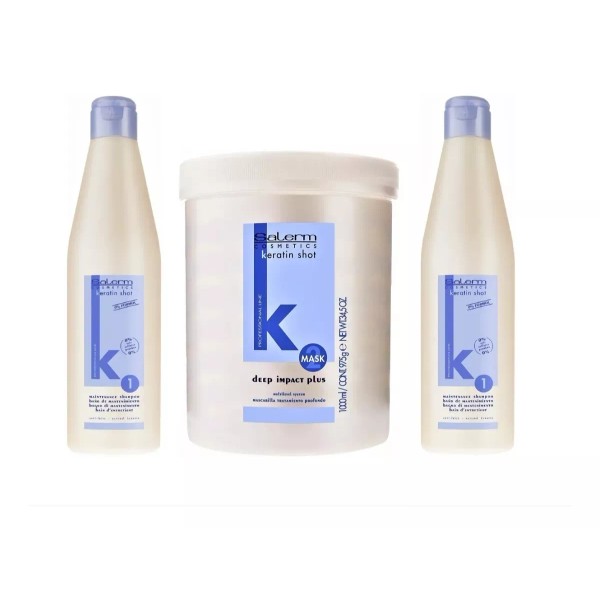 Salerm Keratin Shot Alisado Kit Mantenimiento 1kg + 2 Shampoo 500ml