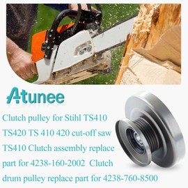 Atunee Clutch Pulley & Clutch Assembly for Stihl TS410 TS420 Cut Off Saw with Needle Bearing Primer Bulb Replace 4238-760-8500 4238-160-2002