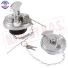 HQS 2x Chrome Lever Style Locking Fuel Cap 4" For