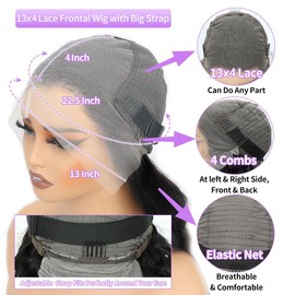 SWOTHEW Curly Human Hair Wig HD Frontal Wigs Human Hair 13x6 Deep Wave Lace Front Wigs Human Hair Pre Plucked 200 Density Wet And Wavy Lace Front Wigs Human Hair Glueless Wigs Human Hair Black 12inch